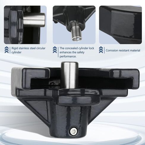 قفل RV / قفل مقرنة المقطورة / قفل مقطورة القارب، قفل مقرنة المقطورة يناسب مقرنة محددة مقاس 2 بوصة فقط، قفل مقطورة آمن، من الفولاذ المقاوم للصدأ والحديد الزهر الأنبوبي - سهل التركيب in Kuwait