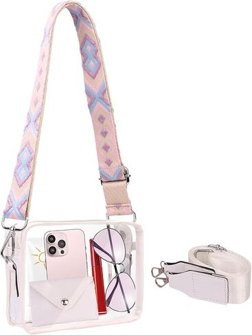 Small Clear Crossbody Bag Clear Bag Stadium Approved for Women Girls Musical Concert Festival Sports Events in Saudi Arabia