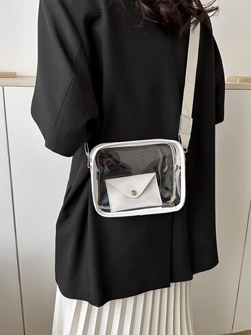 Small Clear Crossbody Bag Clear Bag Stadium Approved for Women Girls Musical Concert Festival Sports Events in Saudi Arabia