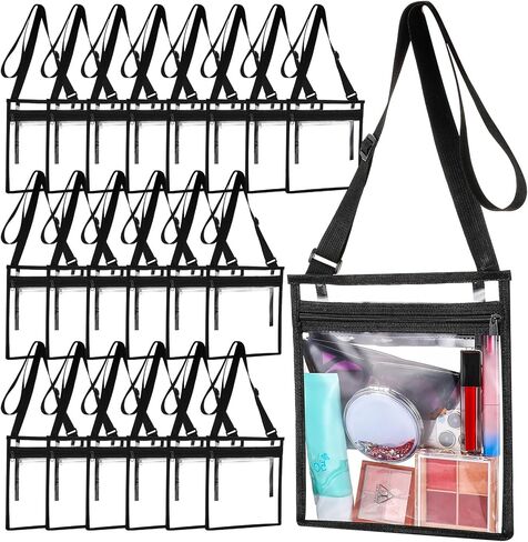 20 Pcs Clear Bag Stadium Approved PVC Clear Purse Clear Stadium Bag Clear Crossbody Bag Stadium Approved Concert Bag Bulk for Concert Sport Event Work Gym Travel Beach Swimming Sport in Kuwait