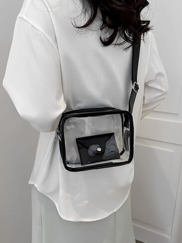 Small Clear Crossbody Bag Clear Bag Stadium Approved for Women Girls Musical Concert Festival Sports Events in Saudi Arabia