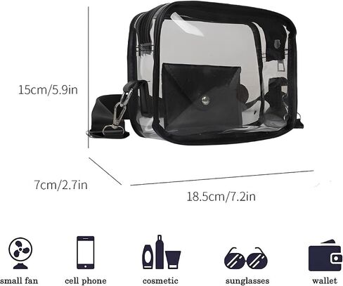 Small Clear Crossbody Bag Clear Bag Stadium Approved for Women Girls Musical Concert Festival Sports Events in Saudi Arabia