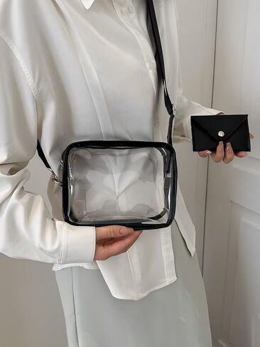 Small Clear Crossbody Bag Clear Bag Stadium Approved for Women Girls Musical Concert Festival Sports Events in Saudi Arabia