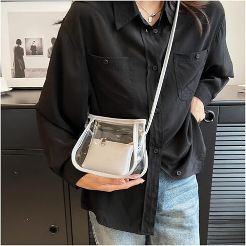 حقيبة صغيرة شفافة تمر بالجسم، حقيبة شفافة معتمدة للنساء والفتيات والحفلات الموسيقية والمناسبات الرياضية in Kuwait