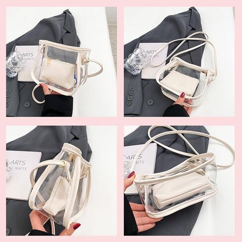حقيبة صغيرة شفافة تمر بالجسم، حقيبة شفافة معتمدة للنساء والفتيات والحفلات الموسيقية والمناسبات الرياضية in Kuwait