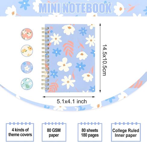 EOOUT 4 Pack Mini Spiral Notebook, A6 Cute Pocket Notebooks, Aesthetic Notebook, Small Journal Ruled Memo Notepad for School for Women for Travel for Kids in Saudi Arabia