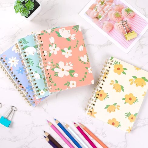 EOOUT 4 Pack Mini Spiral Notebook, A6 Cute Pocket Notebooks, Aesthetic Notebook, Small Journal Ruled Memo Notepad for School for Women for Travel for Kids in Saudi Arabia