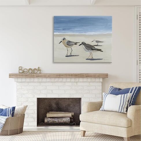 لوحة فنية جدارية من القماش من شركة Stupell Industries Sandpipers on Shore من تصميم Pamela Munger in Kuwait