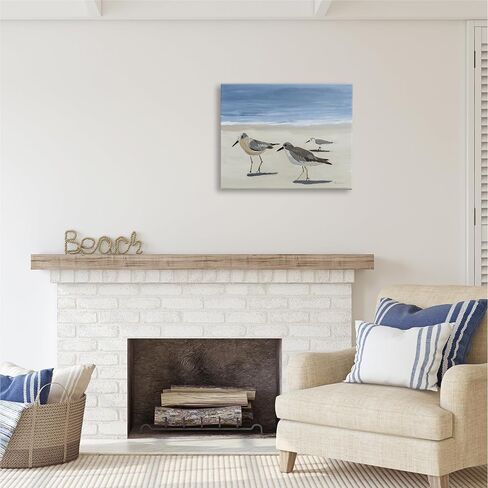 لوحة فنية جدارية من القماش من شركة Stupell Industries Sandpipers on Shore من تصميم Pamela Munger in Kuwait