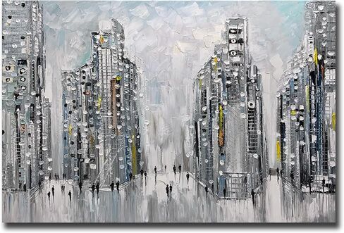 ART8YUQI Paintings - Texture color Wall Art Abstract Modern Landscape Abstract Gold and Silver Flower Artwork Oil Painting for Decor 24x48 Inch in Saudi Arabia