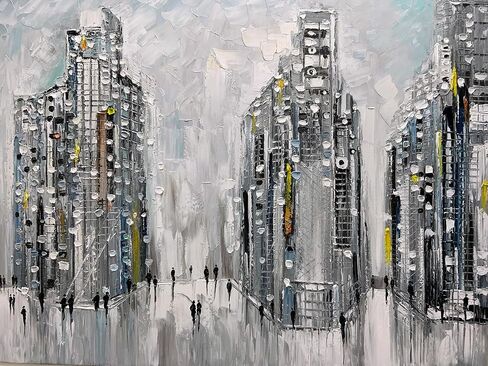 ART8YUQI Paintings - Texture color Wall Art Abstract Modern Landscape Abstract Gold and Silver Flower Artwork Oil Painting for Decor 24x48 Inch in Saudi Arabia