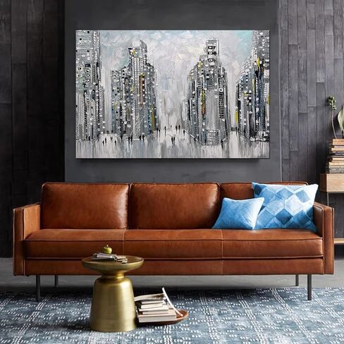 ART8YUQI Paintings - Texture color Wall Art Abstract Modern Landscape Abstract Gold and Silver Flower Artwork Oil Painting for Decor 24x48 Inch in Saudi Arabia