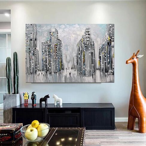 ART8YUQI Paintings - Texture color Wall Art Abstract Modern Landscape Abstract Gold and Silver Flower Artwork Oil Painting for Decor 24x48 Inch in Saudi Arabia