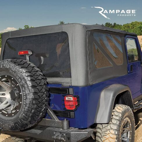 RAMPAGE PRODUCTS Rampage Factory Replacement Soft Top | Sail Cloth, Black Diamond Color with Tinted Windows | 919935 | Fits 2011 - 2018 Jeep Wrangler JK 2-Door in Saudi Arabia