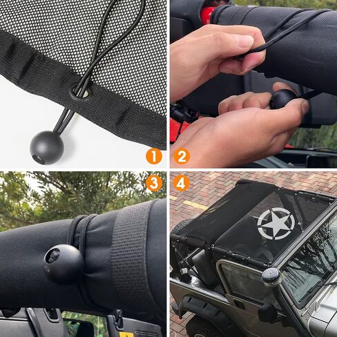 غطاء حماية من الشمس للبيكيني الشبكي من BESTAOO لسيارة Jeep Wrangler TJ 1997-2006 - Star in Kuwait