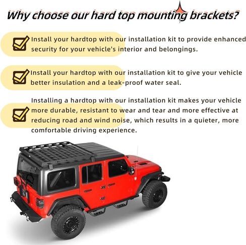 دعامات تثبيت علوية صلبة مناسبة تمامًا لـ 2018-2022 Jeep Wrangler JL & Gladiator JT، مجموعة واحدة كاملة 20 قطعة، استبدال مطور in Kuwait