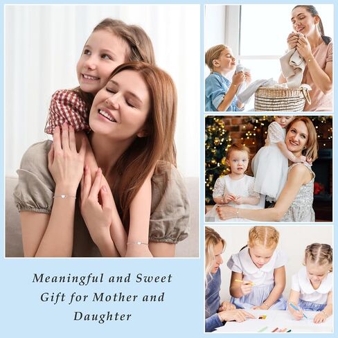 VU100 2/3Pcs Mother Daughter Bracelets Gifts for Mom Daughter Mommy and Me Matching Heart Bracelet for Women Girls Mothers Day Birthday Christmas in Saudi Arabia