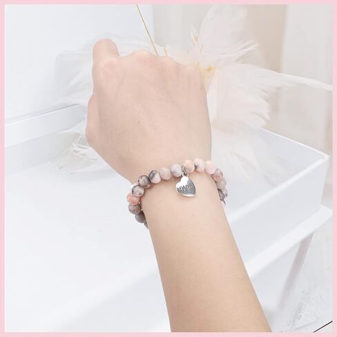 Natural Stone Mom Bracelets for Women, Mothers Day Gifts for Mom from Daughter Son, Birthday Christmas Valentines Day Jewelry Gifts for Mom Mother, Best Mom Gifts in Saudi Arabia