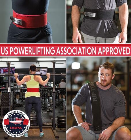 Rip Toned Lever Belt with Bonus Lifting Straps - 4" Leather Weight Lifting & Powerlifting Back Support - 10mm Belt for Strength Training, Xfit, Bodybuilding, MMA in Saudi Arabia