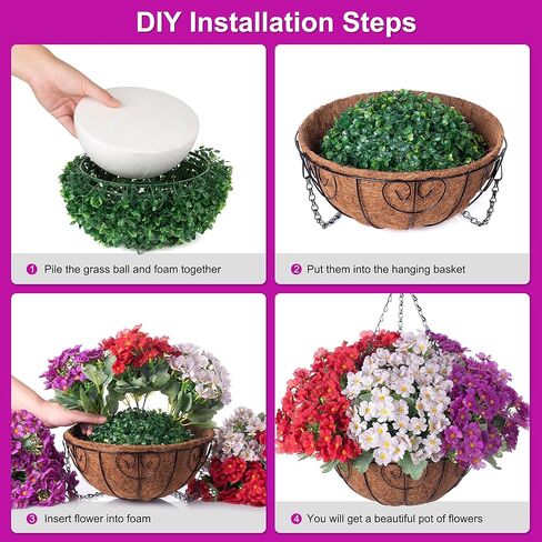 Fall Flowers Artificial for Decoration，Artificial Hanging Flowers for Outdoors,Realistic Silk Petunias Basket Fake Plants,Garden Thanksgiving Autumn Courtyard Front Porch Patio (Orange Brown) in Kuwait