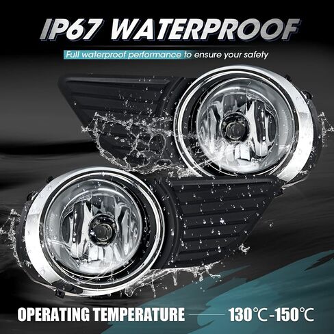 مجموعة مصابيح الضباب للقيادة لسيارة Toyota Sienna 2011 2012 2013 2014 2015 2016 2017 مع لمبات H11 12V 55W متضمنة مفتاح ومجموعة أسلاك (الحافة السوداء) in Kuwait