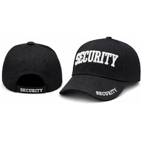 Security Hat Baseball Cap - Embroidered Front, Bill & Back - Adjustable Size - Gold or White Security Front in Saudi Arabia