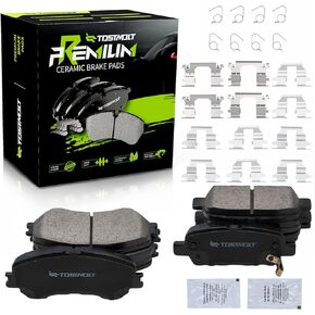 New 8pcs Complete Front+Rear Super Quiet Shimmed Slotted Ceramic Disc Brake Pads Set w/Hardware Compatible With 14-17 Rogue 2 Rows Seats 18-20 2.5L 17-23 Rogue Sport/Qashqai Manual Parking in Kuwait