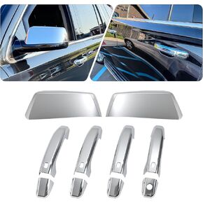 أغطية نصف مرآة علوية من الكروم وأغطية مقابض الأبواب الخارجية متوافقة مع تشيفي تاهو سوبربان جي إم سي يوكون/يوكون XL 2015-2020 in Kuwait