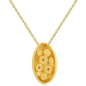 قلادة ديزي للنساء - قلادة ديزي من الفضة الاسترليني المطلية بالذهب عيار 18 قيراط كهدية عيد ميلاد لصديقتك، أو زوجتك، أو الابنة من الأم in Kuwait