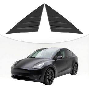 A-Pillar Trim Triangle Window Sticker Compatible with 2020-2025 Tesla Model Y, a Pair of Driver and Passenger Side Trim ABS (Matte Black) in Kuwait