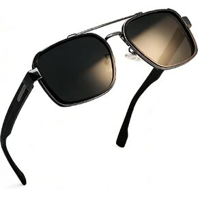 Joopin Square Aviator Sunglasses for Men Women Retro Pilot Sun Glasses Polarized UV Protection Double Bridge Shades in Kuwait