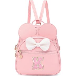 حقيبة ظهر صغيرة من Kouli Buir للفتيات بعقدة على شكل فيونكة أولية للأطفال الصغار حقيبة كتف صغيرة لطيفة قابلة للتحويل هدية مخصصة للأطفال (أ، وردي) in Kuwait