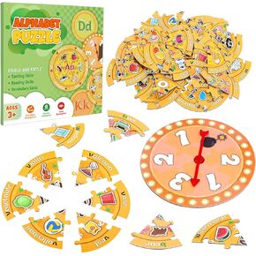 Alphabet Pizza Puzzles, 156 Common Sight Words 1 Number Puzzle, Learning Phonics Games, ABC Learning Puzzles for Kids Aged 3-5 Kindergarten Preschool Education Boys Girls Gifts in Kuwait