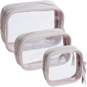 حقيبة أدوات الزينة الشفافة بحجم السفر من BS-MALL - منظم مكياج مقاوم للماء للفرش وظلال العيون - حقائب هدايا للاستخدام اليومي وأساسيات السفر in Kuwait
