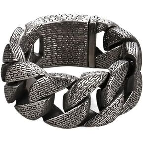 Kemstone Titanium Steel Trident Link Bracelet for Men – 31mm Wide Heavy Chain in Kuwait