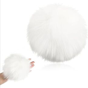 Plush White Bunny Tail, Extra Large White Rabbit Tail Costume Accessory for Easter Bunny Tails for Crafts Party Cosplay(6 Inch) in Kuwait