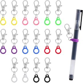 16PCS Pen Holder Clips Retractable Pen Holder for Lanyard Colorful Silicone Clips with Lobster Clasps Clip on Pens Converter for Badge Mini Sharpie Badge Reel Accessories for Nurse Teacher Student in Kuwait
