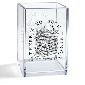 لا يوجد شيء مثل الكثير من الكتب منظم الأكريليك حامل قلم رصاص، منظم مكتب أكريليك زهري للكتاب، هدايا دودة الكتب لقارئ الكتب، هدايا العودة إلى المدرسة لابنة أخت in Kuwait