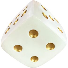 Black Dice Sculpture Decor, Modern Decorative Dice Figurine with Gold Dots, 4.9 Inch Resin Geometric Art Statue for Home Decor, Living Room, Office, Shelf Accent in Saudi Arabia