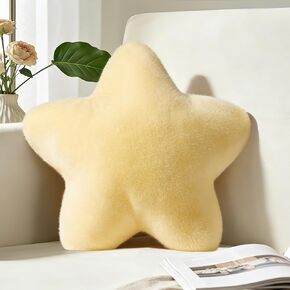 15.7 Inch Star Shaped Pillow Cute Yellow Decorative Throw Pillows for Couch Bed Sofa, Aesthetic Soft Floor Cushions for Living Room Bedroom Decor (Goose Yellow, 15.7" x 15.7") in Kuwait