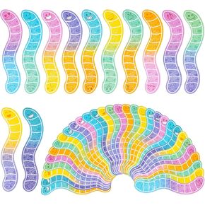 120 Pcs Worm Bookmarks Bulk Cute Holographic Glitter Gummy Worm Bookmarks Cute Book Marks for Writers Readers Classroom Rewards, Student Rewards, Bookish Bulk Supplies for Teachers in Kuwait