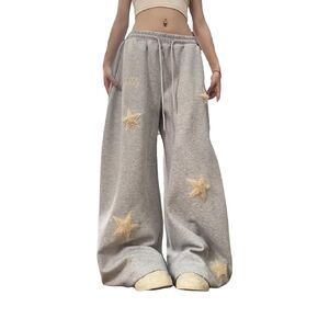 PDLCVD بنطلون رياضي فضفاض مزين بالنجمة للسيدات بنطلون رياضي فضفاض Y2K غير رسمي فضفاض واسع الساق مع جيوب in Kuwait