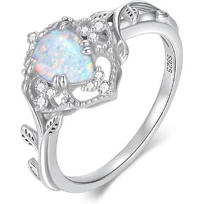 YDD 1.5ct Pear Cut Opal Engagement Rings for Women Genuine Opal Rings for Women 925 Sterling Silver Art Deco Vine Leaf Anniversary Promise Ring in Kuwait