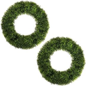 مجموعة Pure Garden مكونة من 2 أكاليل - أكاليل ثعلب صناعية مستديرة مقاس 20 بوصة للربيع أو الصيف أو الشتاء أو الخريف - ديكور خارجي/داخلي للباب الأمامي in Kuwait