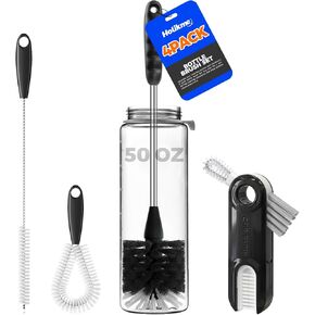 مجموعة تنظيف أنبوبية من holikme مكونة من 8 قطع، منظف زجاجات بمقبض طويل لغسل زجاجات البيرة ذات الرقبة الضيقة وزجاجة النبيذ وأنابيب الأكواب الضيقة وغطاء الأكواب، أسود in Kuwait