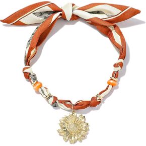 قلادة وشاح للنساء بقلادة باندانا مع قلادة مطلية بالذهب على شكل قلب، صليب، قمر، هدايا مجوهرات عصرية in Kuwait