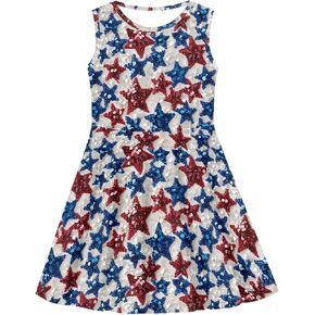 3D Cute Print Dress Girls Sleeveless Dresses Summer Outfit Birthday Party Holiday Sundress for Kids 3-16 Years in Saudi Arabia
