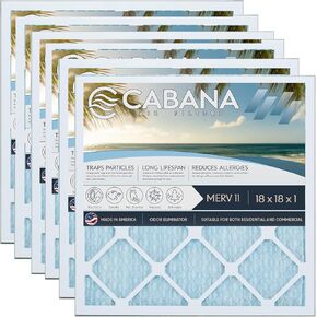 Cabana Filters 6-Pack 20x30x1 MERV 11 AC Furnace Air Filter for Home and Office - Indoor HVAC System Filtration Replacement, Captures Unwanted Particles in Kuwait