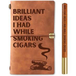 هدايا سيجار InnoBeta للرجال، دفتر يوميات مضحك مع قلم، دفتر رسم قابل لإعادة الملء، مذكرات سفر، مخطط مبطن، 7x5 بوصة، بني in Kuwait