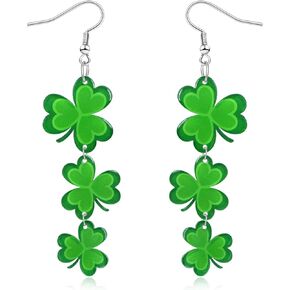 St Patricks Day Earrings Shamrock Drop Dangle for Women Acrylic Clover Earrings Irish Jewelry Gift with Festive Green Design Saint Patricks Day Accessories in Kuwait